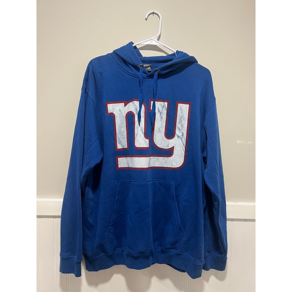 NFL Team Apparel New York Giants Hoodie Blue Football Sports Men Size Large